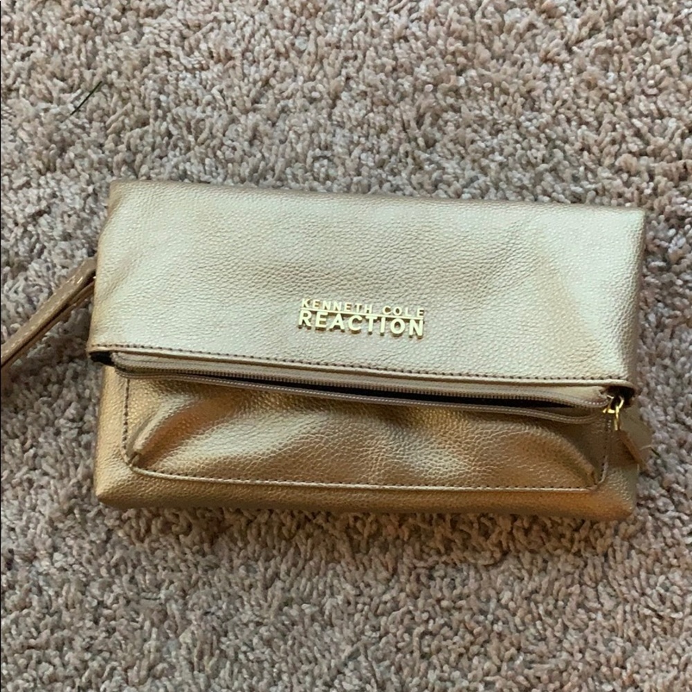 Kenneth Cole Gold Wristlet Bag
